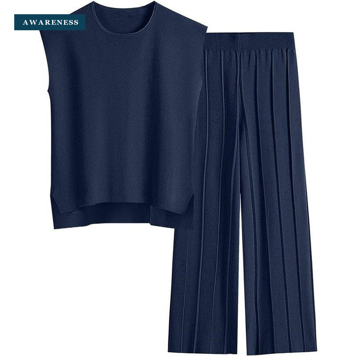 Knit Sleeveless Vest and Wide Leg Pants Set — Lifestyle — AWARENESS
