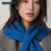 100% Wool Knit Triangle Scarf | Solid Color Winter Accessory — Close-up — AWARENESS
