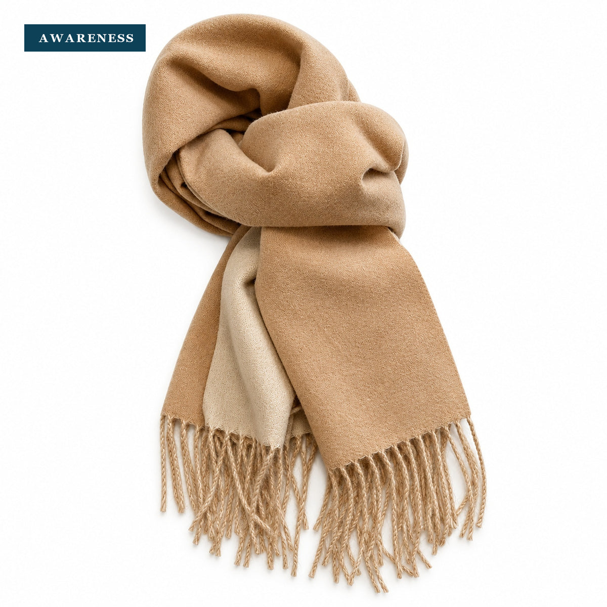 Double-Sided Cashmere Feel Scarf For Women Casual Winter Wear — Close-up — AWARENESS