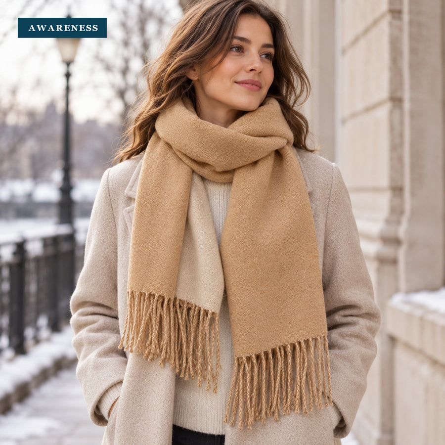Double-Sided Cashmere Feel Scarf For Women Casual Winter Wear — Lifestyle — AWARENESS
