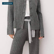 Anthracite Soft Knit Matching Lounge Set — Close-up — AWARENESS