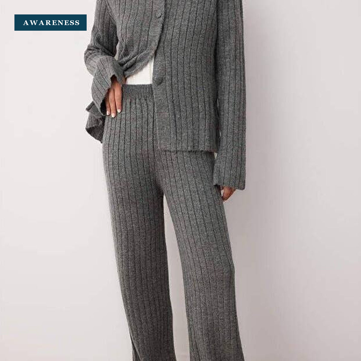 Anthracite Soft Knit Matching Lounge Set — Lifestyle — AWARENESS