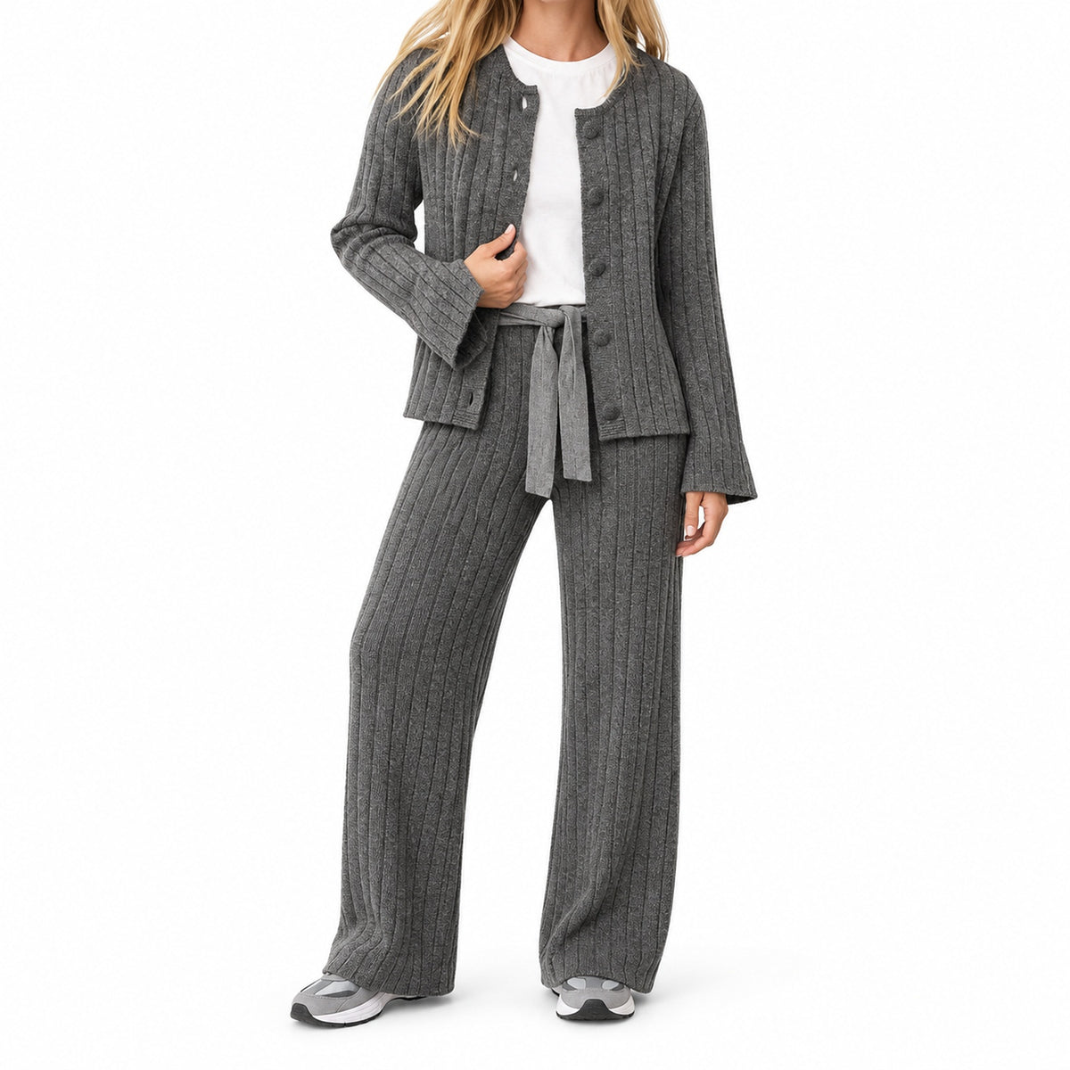 Anthracite Soft Knit Matching Lounge Set — Main — AWARENESS