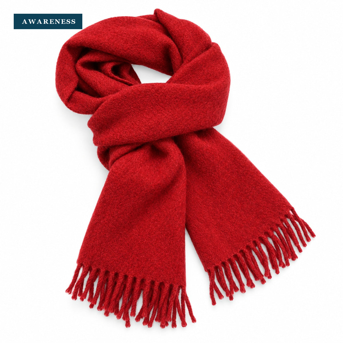 Fashion Solid Color Knit Wool Scarf — Close-up — AWARENESS
