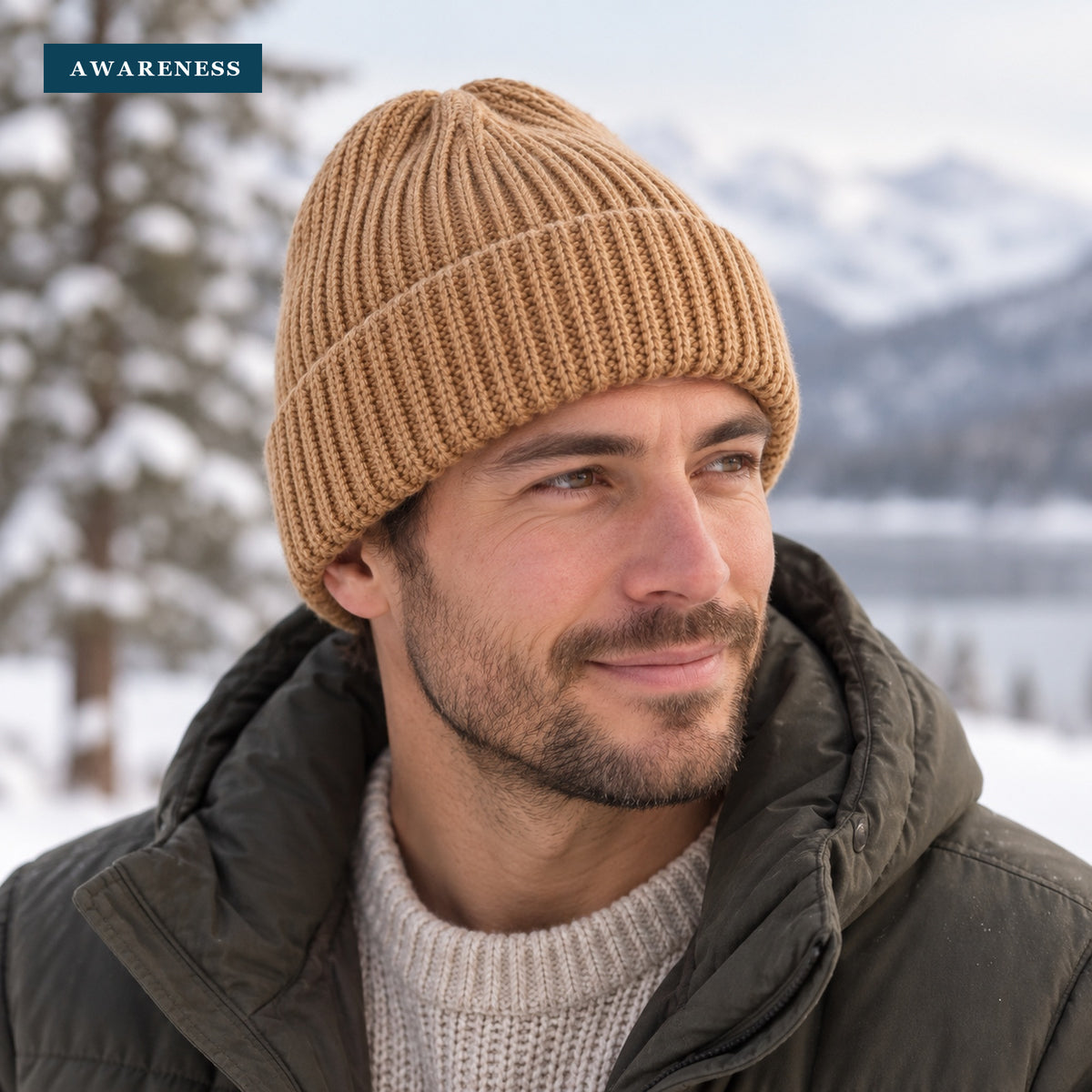Cuffed Rib Knit Beanie Hat For Men and Women — Lifestyle — AWARENESS
