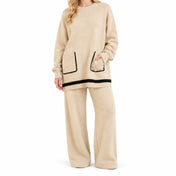 Contrast Trim Relaxed Knit Co-Ord Set — Main — AWARENESS