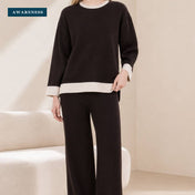 Contrast Trim Relaxed Knit Co-Ord Set — Lifestyle — AWARENESS