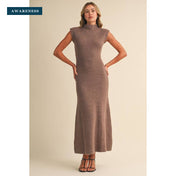 ID10168 Sleveless Turtleneck Sweater Midi Dress — Lifestyle — AWARENESS