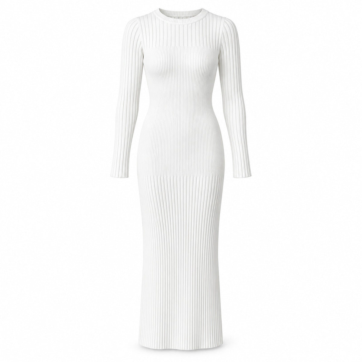 Women’s Long-Sleeve Ribbed Bodycon Midi Dress — Main