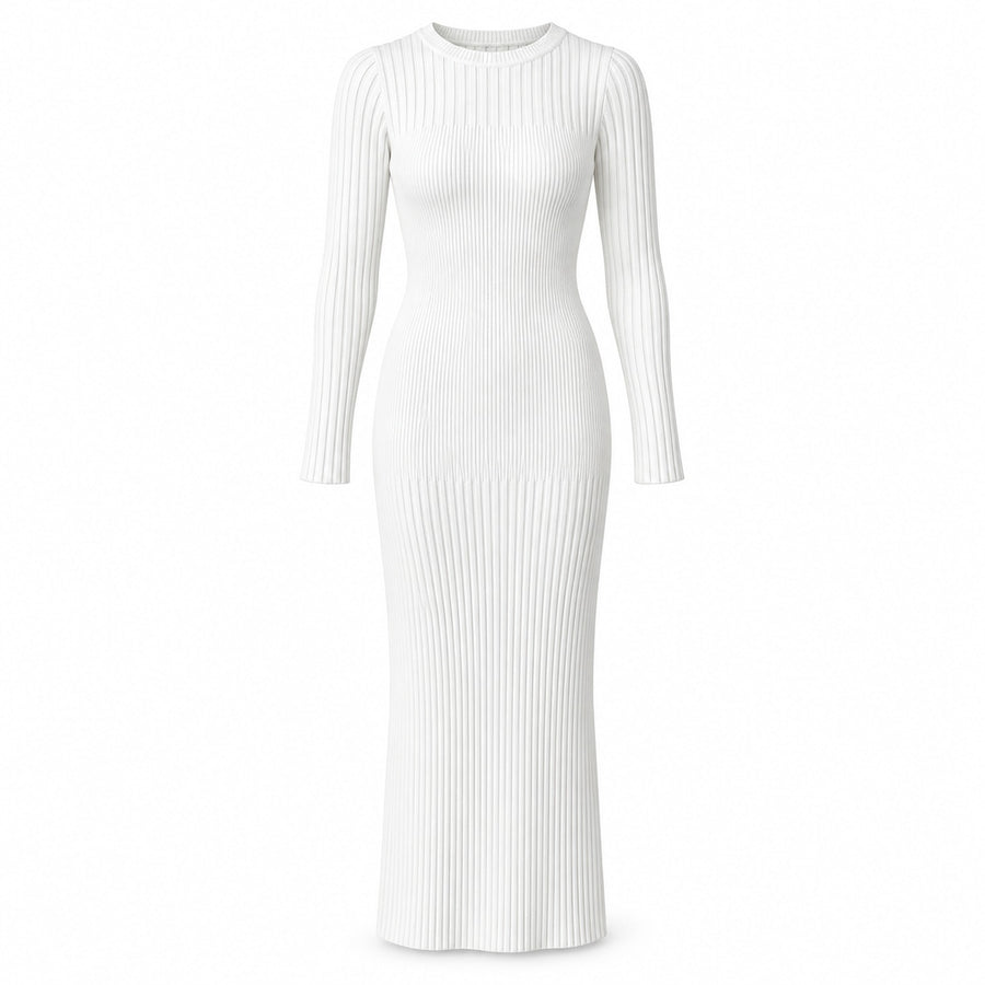 Women’s Long-Sleeve Ribbed Bodycon Midi Dress — Main