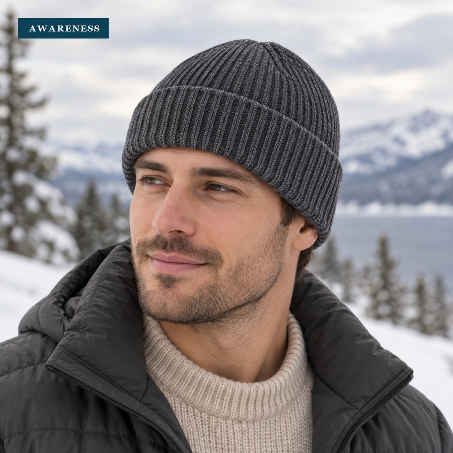 Washed Ribbed Knit Hat Solid Color Beanie MK2BLW6W6HAT293 — Lifestyle — AWARENESS