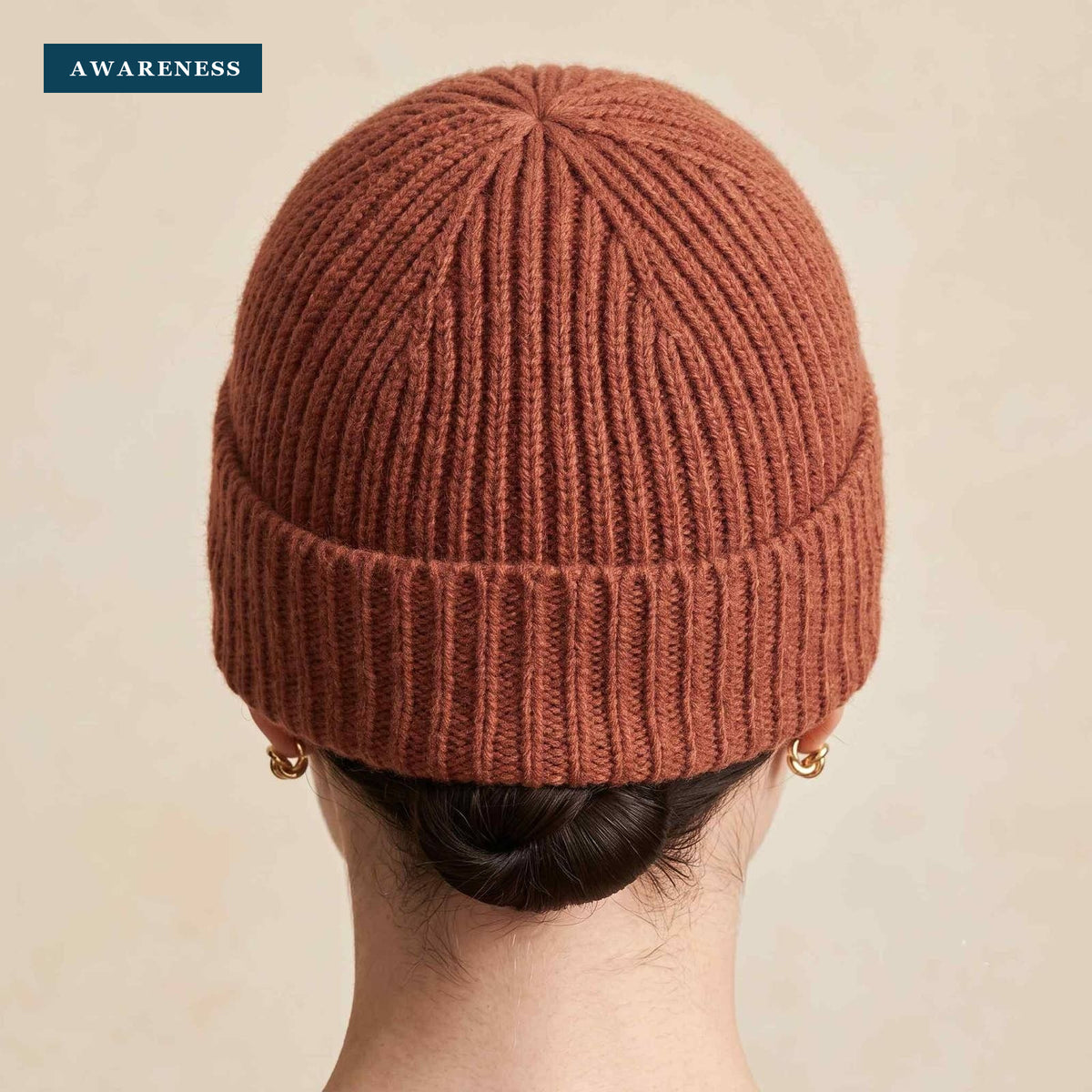 Women's Cashmere Beanie - Noma Hand-Knit Ribbed, Chunky 3-Ply — Lifestyle — AWARENESS