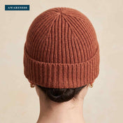 Women's Cashmere Beanie - Noma Hand-Knit Ribbed, Chunky 3-Ply — Lifestyle — AWARENESS