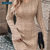 Spicy Knit Bodycon Dress Flirty Fall Fashion — Close-up — AWARENESS