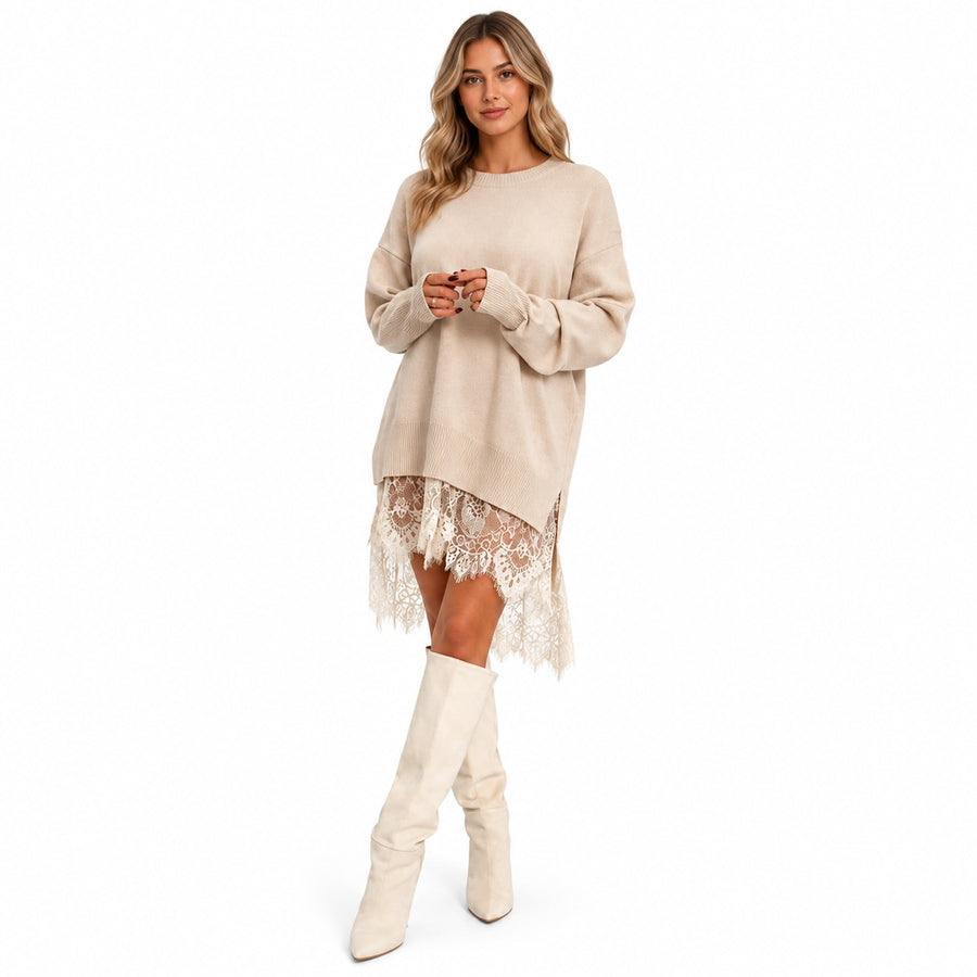 Faux Two-Piece Oversized Sweater Dress — Main — AWARENESS