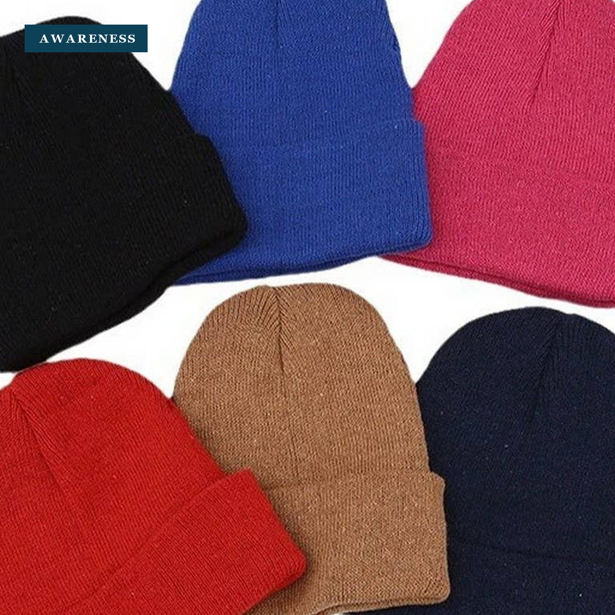 CWAH04344_WINTER Knit Beanie Hat For Men Warm — Close-up — AWARENESS
