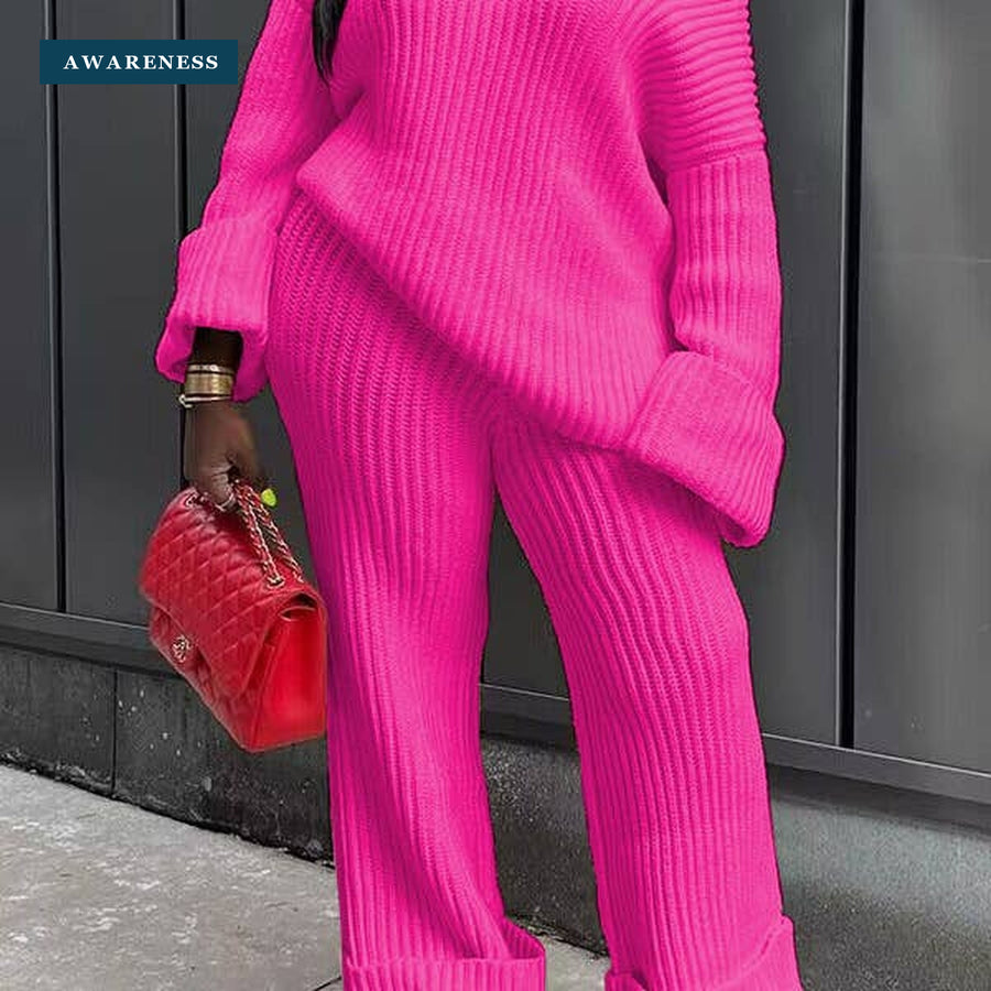 Casual Solid-Color Loose Knitted Suit — Lifestyle — AWARENESS