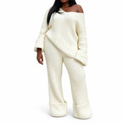 Casual Solid-Color Loose Knitted Suit — Main — AWARENESS