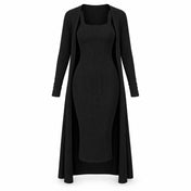 Ribbed Cami Midi Dress with Long Cardigan Set — Main