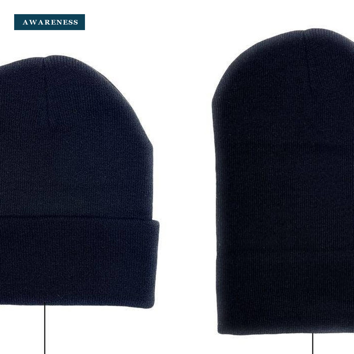 Beanies Caps Toboggan Cuffed Soft Knit in Bulk Multi-Color Plain Blank Wholesale — Close-up — AWARENESS