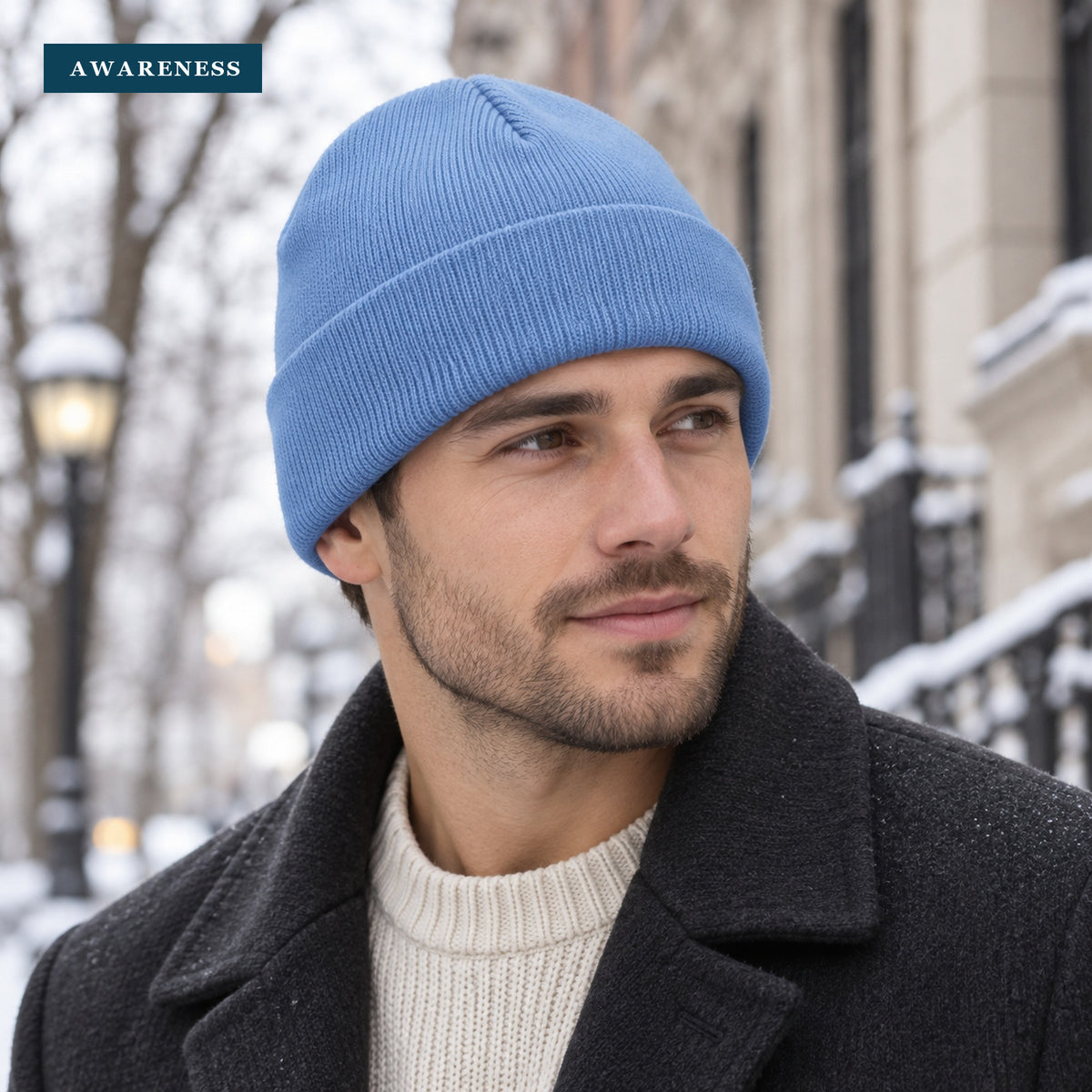 Unbranded Long Knit Beanie, Blank Knit Cap — Lifestyle — AWARENESS