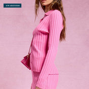 Ribbed Knit Cardigan & Skirt Co-Ord Set — Lifestyle — AWARENESS