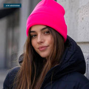 Knitted Blank Cuff Beanie. Vast Color Options. Beanie Whole — Lifestyle — AWARENESS