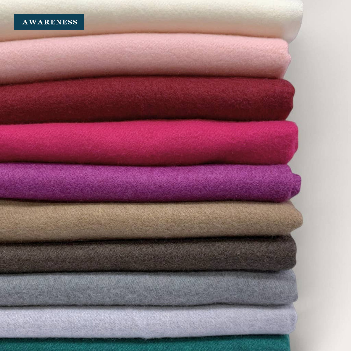 Premium Cashmere Blend Winter Scarf — Close-up — AWARENESS