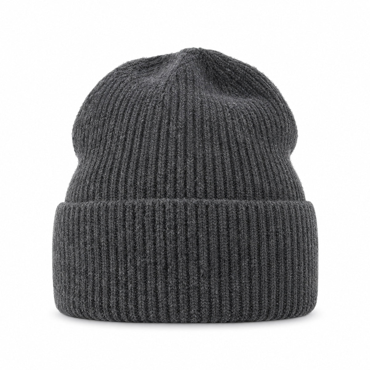 Women's Cozy Ribbed Knit Cuffed Winter Beanie — Main — AWARENESS