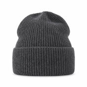 Women's Cozy Ribbed Knit Cuffed Winter Beanie — Main — AWARENESS
