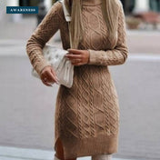 Cable Knit Turtleneck Sweater Dress — Lifestyle — AWARENESS