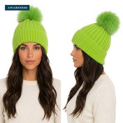 Oversized Pom Pom Ribbed Winter Beanie Hat — Lifestyle — AWARENESS